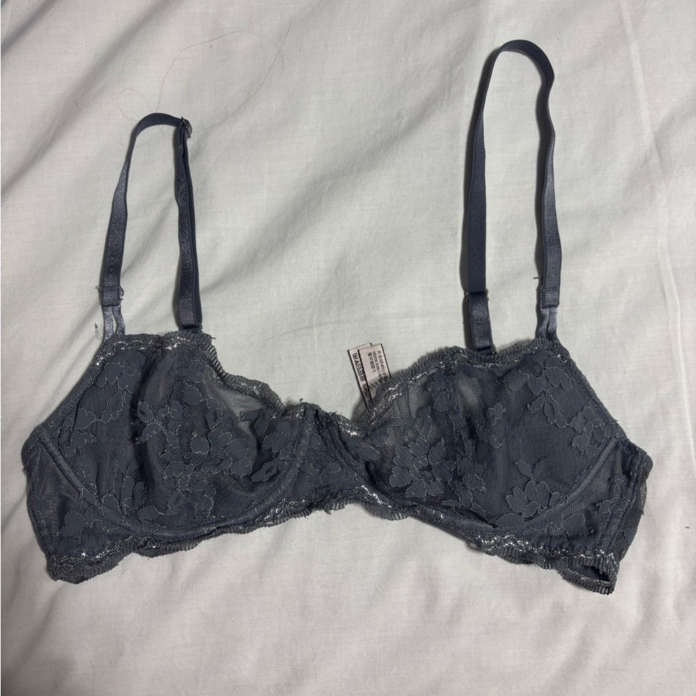 Victoria's Secret Light blue and silver Lace Bralette